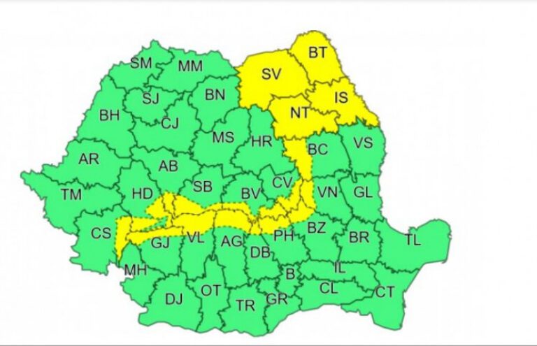 Alertă meteo de vânt puternic în toată țara