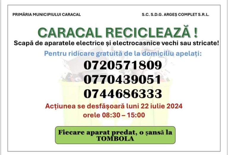 Acțiunile de reciclare continuă la Caracal
