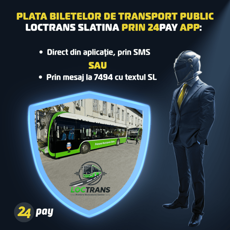 Locuitorii din Slatina și împrejurimi pot plăti călătoriile cu transportul în comun prin 24pay
