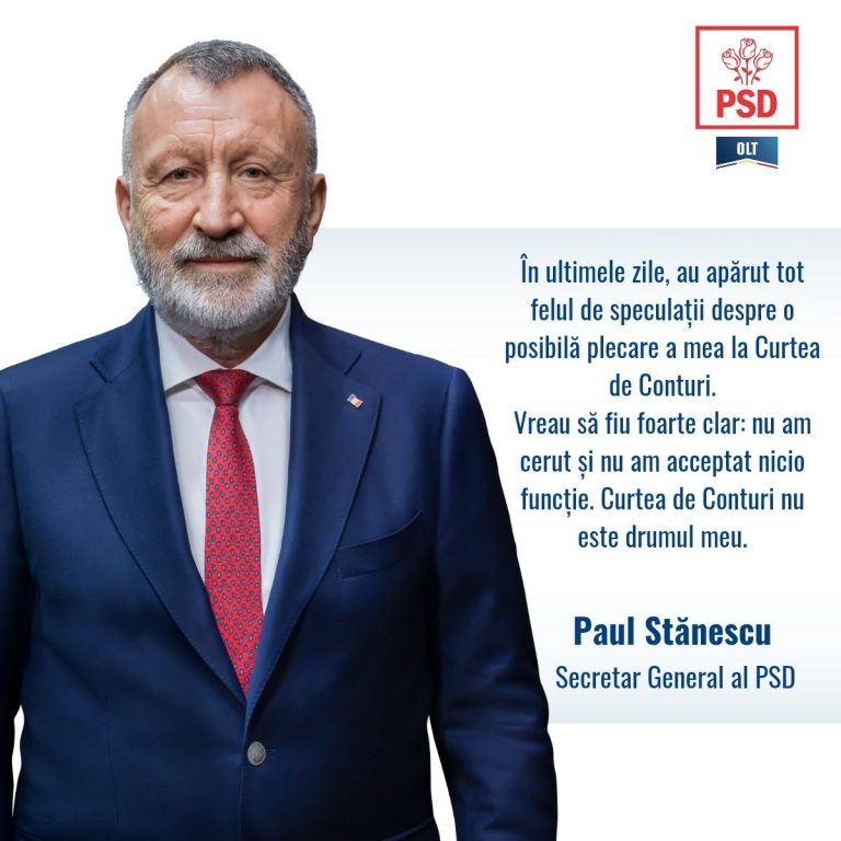 Paul Stănescu: ”Curtea de Conturi nu este drumul meu”