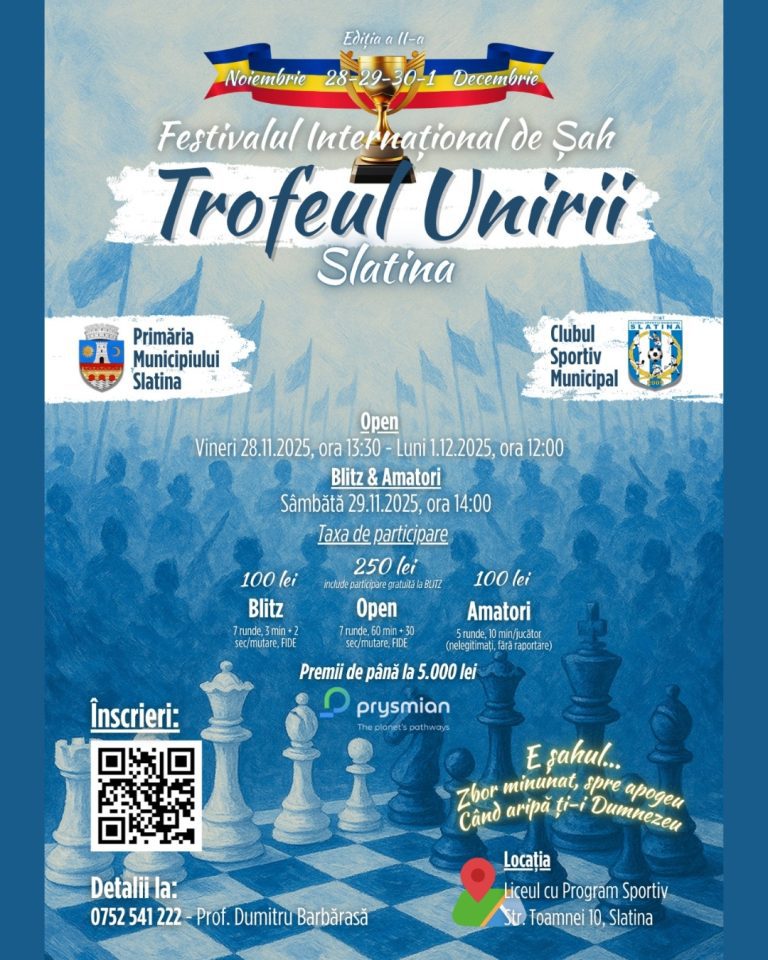 Slatina devine capitala șahului