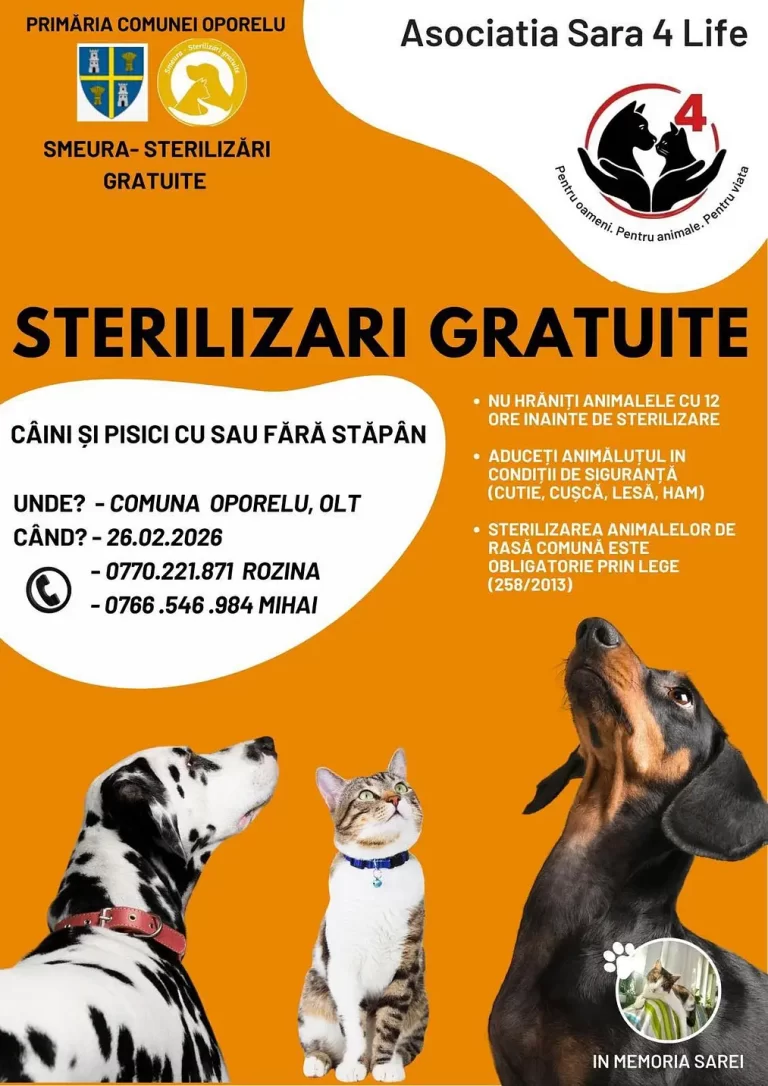 Campanie de sterilizare gratuită în comuna Oporelu