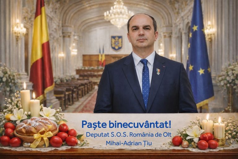 Deputatul Mihai Țiu: ”Sărbători Pascale luminate şi binecuvântate! Hristos a înviat!”