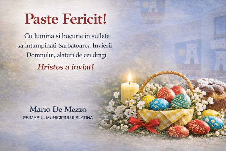 Primarul Municipiului Slatina, Mario De Mezzo: „Paște fericit!”