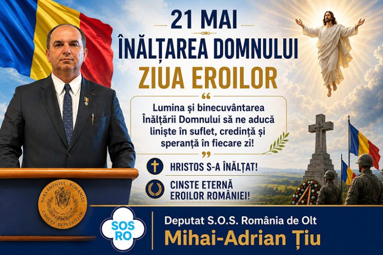 Deputatul Mihai Țiu, mesaj de Ziua Eroilor și Înălțarea Domnului: „Credință, recunoștință și respect”