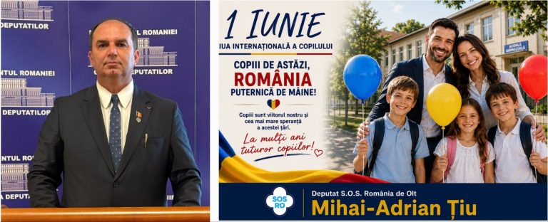 Copiii, cea mai importantă investiție a națiunii. Mesajul deputatului Mihai Țiu de 1 Iunie