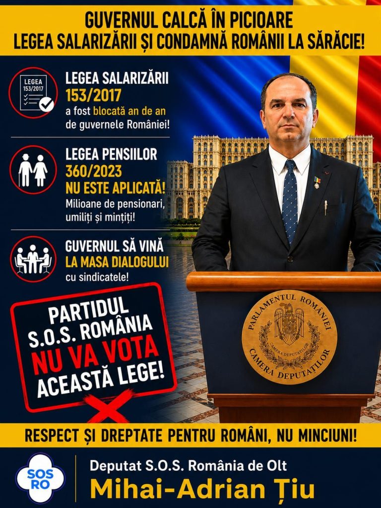 Deputatul Mihai Țiu critică dur noua lege a salarizării: ”Noi promisiuni și minciuni pentru cei care muncesc cinstit”