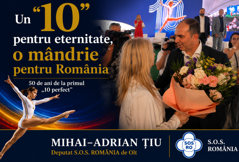 Un „10” care a făcut istorie. Deputatul Mihai-Adrian Țiu: „Nadia Comăneci a făcut o țară întreagă mândră”