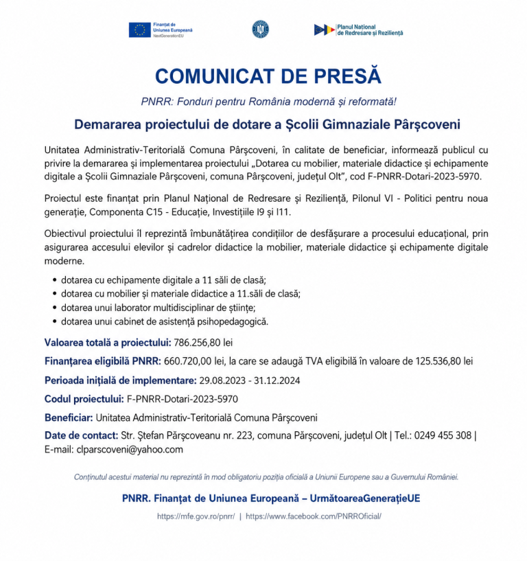 Comunicat de presă