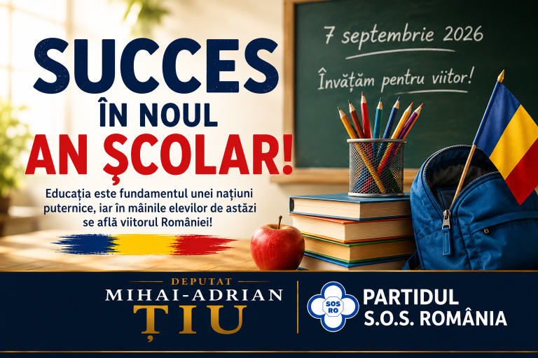 „Educația de astăzi, România de mâine”. Mesajul deputatului de Olt Mihai-Adrian Țiu la începutul noului an școlar