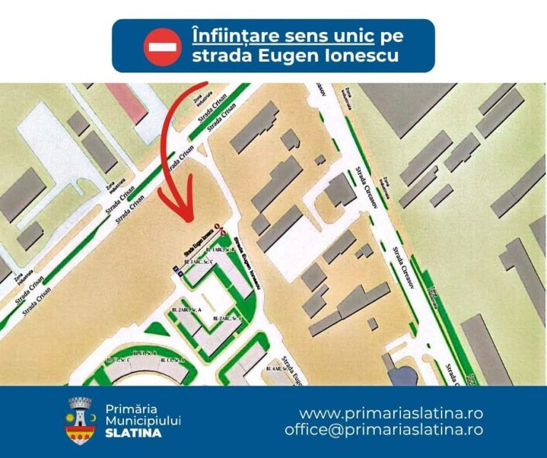 Atenție, șoferi! Sens unic pe o stradă din Slatina, începând de miercuri