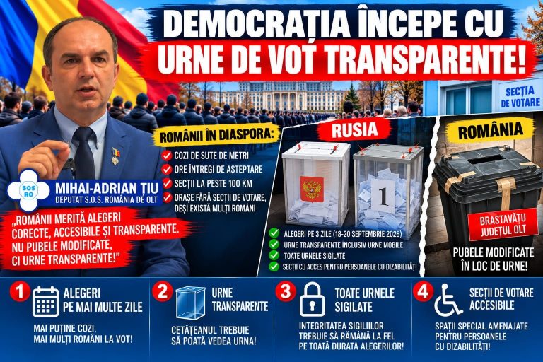 Deputatul Mihai-Adrian Țiu: „Democrația începe cu urne de vot transparente”