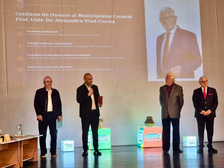 Caracalul își onorează valorile! Academicianul Alexandru Vlad Ciurea și artistul Vintilă Mihăescu, distinși cu titlul de Cetățean de Onoare