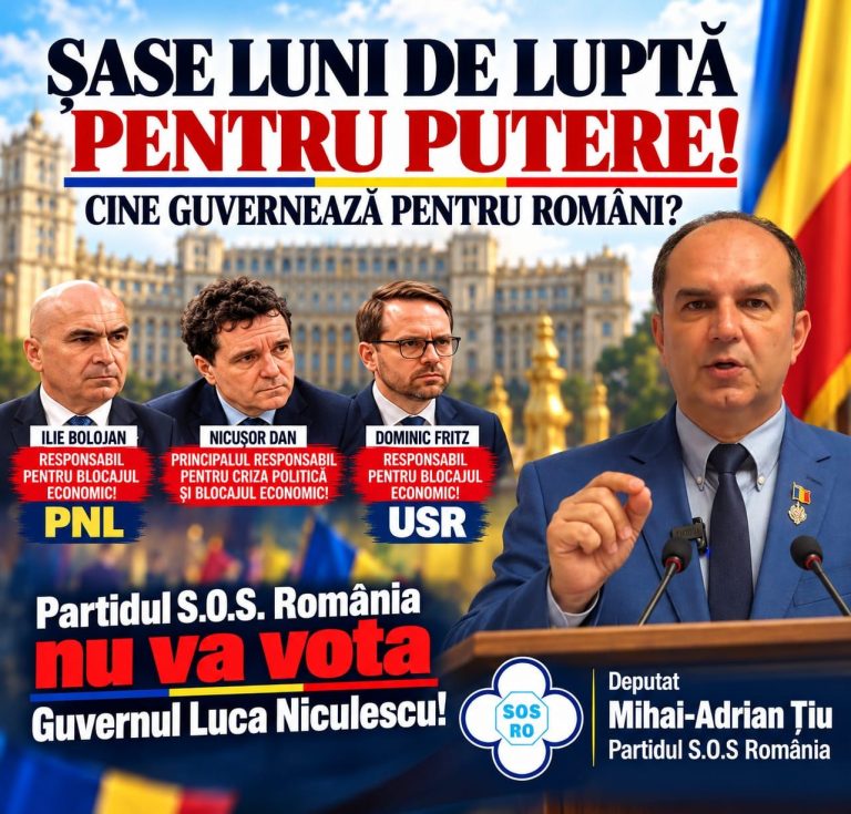 Deputatul Mihai Țiu, mesaj din Parlamentul României: „Șase luni de luptă pentru putere! Cine guvernează, de fapt, România?”