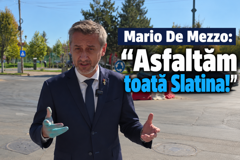 Mario De Mezzo răspunde criticilor privind reabilitarea Bulevardului A.I. Cuza: „Asfaltăm toată Slatina!”